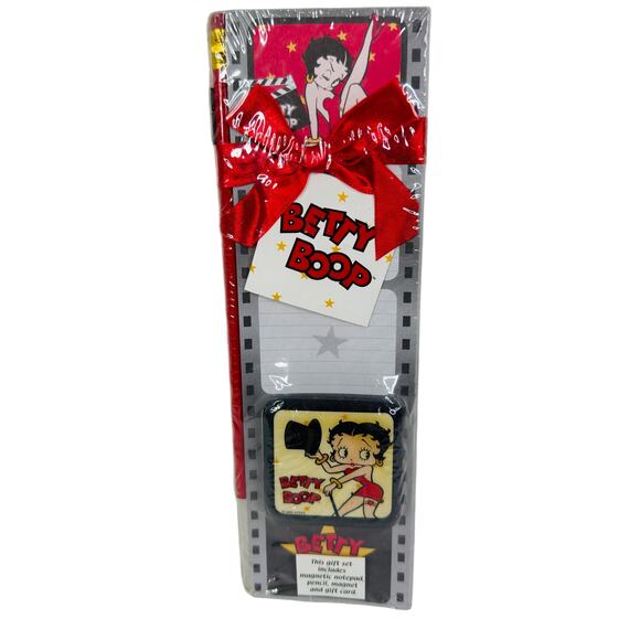 5 for $25| 2002 Betty Boop magnetic notepad, pencil, magnet & gift card gift set - Picture 1 of 5